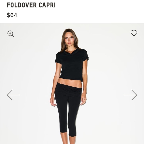 Skims Black Foldover Capri Leggings - Picture 1 of 5